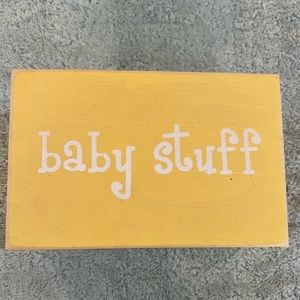 Pale Yellow ‘Baby Stuff’ Small Wooden Box
